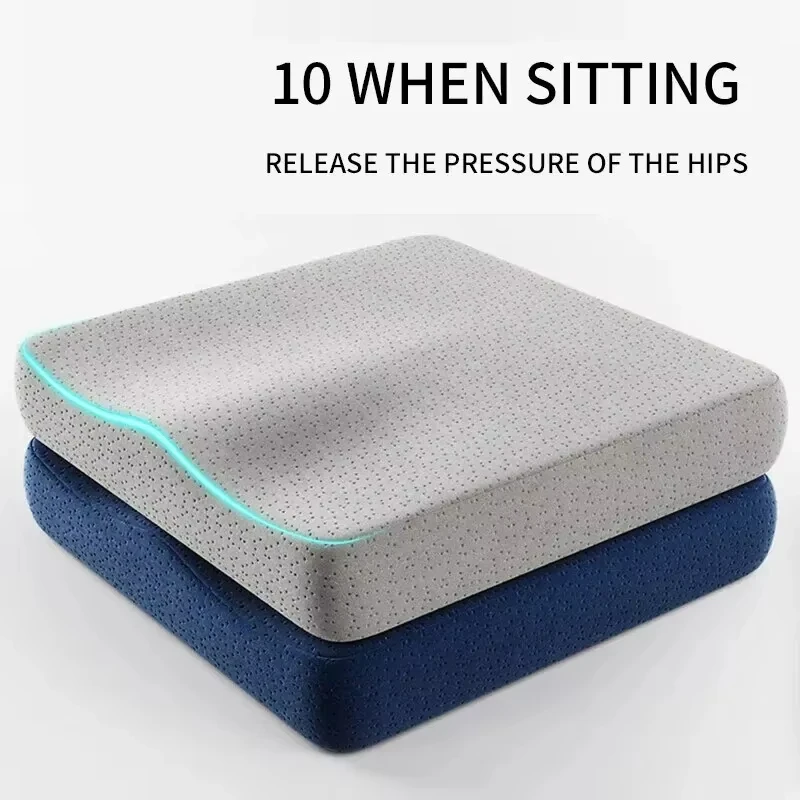 Today Life Ergonomic Memory Cotton Office Cushion Hemorrhoid Cushion Chair Cushion A Sitting Artifact Butt Pad