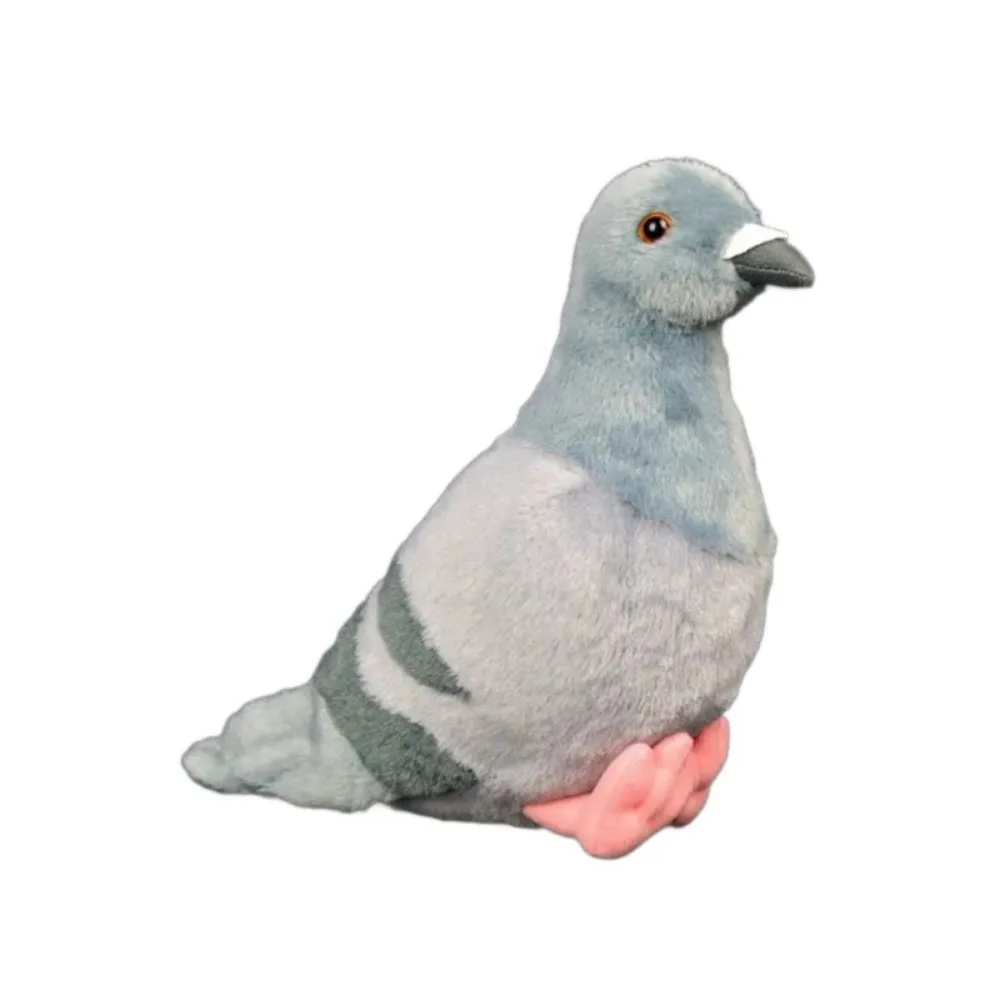 Cute Design Soft Material Simulated Pigeon Lifelike Eyes High Quality Dove Bird White Pigeon Color Grey Hill Pigeons