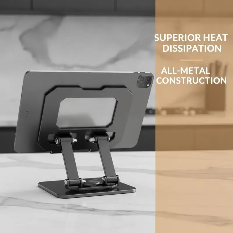 360° Rotatable Tablet Stand Adjustable Foldable Desktop Holder for 4-12.9 Inch  Phone Home Office Daily Use