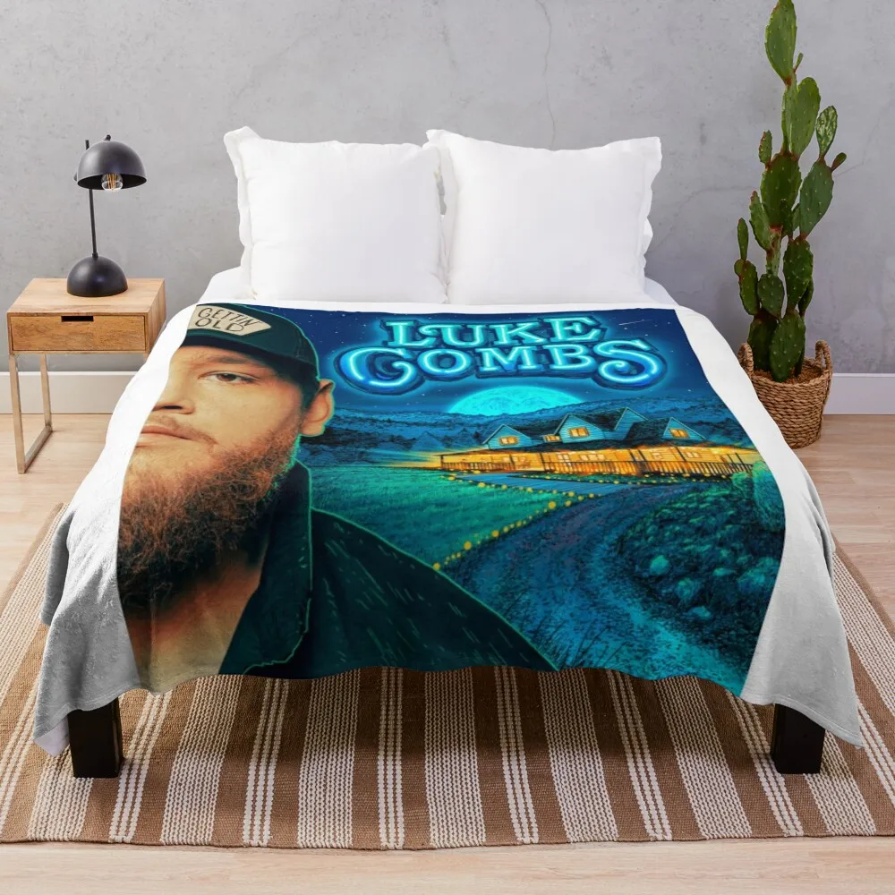 Luke Combs Throw Blanket Decorative Sofa Luxury Brand Blankets