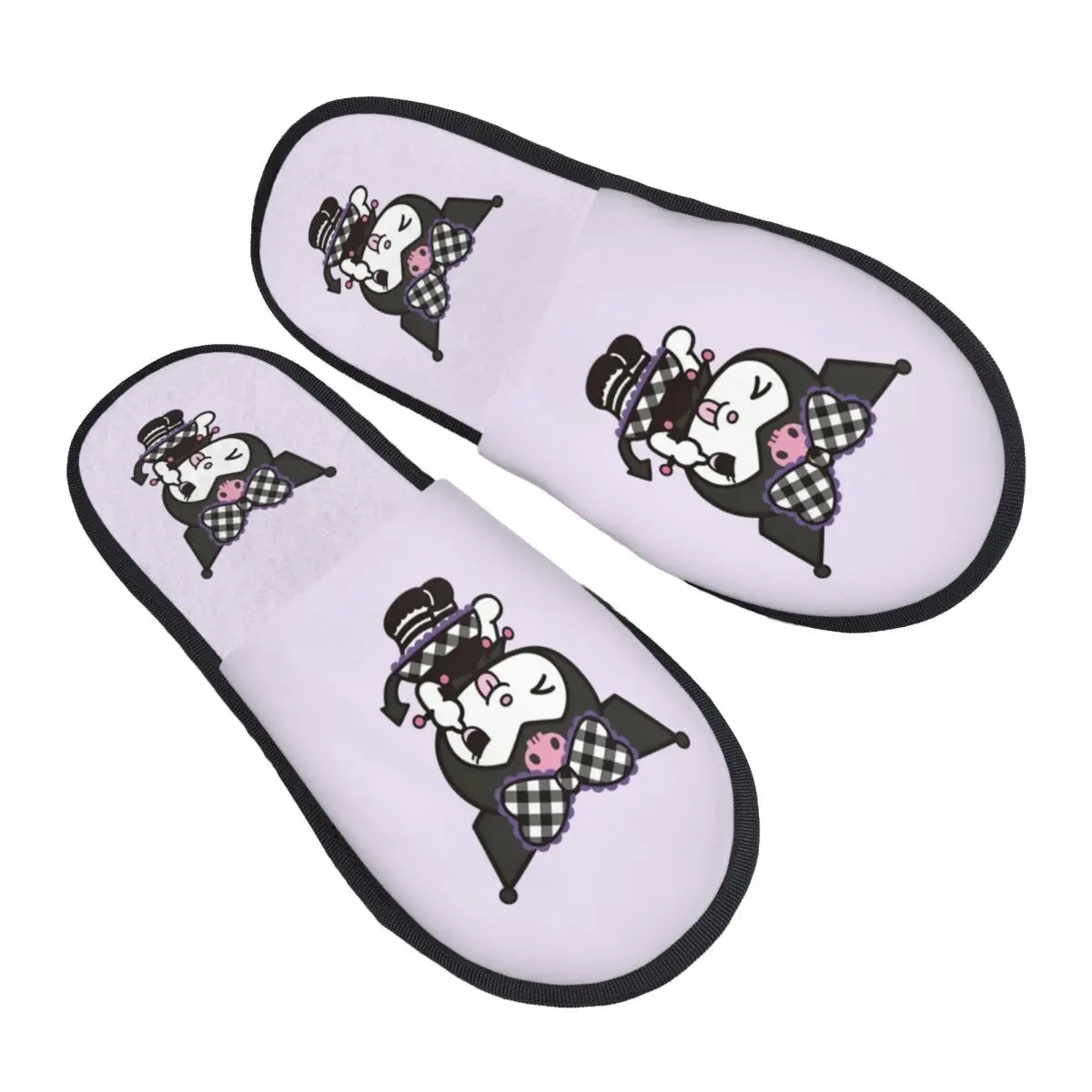 

Изготовленные на заказ тапочки Kuromi из пены с эффектом памяти, женские уютные теплые домашние тапочки «Маленький дьявол»