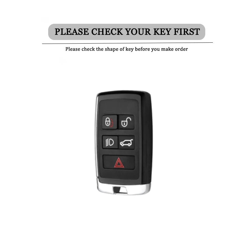 Metal Leather Car Key Case Cover For Land Rover Range Rover Discovery 5 Sport 2018 2019 For Jaguar XEL E-PACE 2019 Accessories