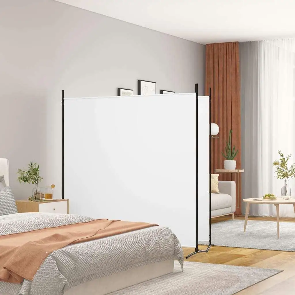 Stylish 2-Panel White Fabric Room Divider 348x180 cm - Elegant Privacy Screen for Home Décor