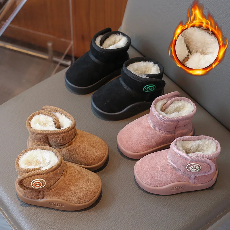 

Детские зимние сапоги, новинка 2024, зимняя хлопковая обувь, детская прогулочная обувь на мягкой подошве, уличная теплая удобная повседневная обувь для мальчиков и девочек