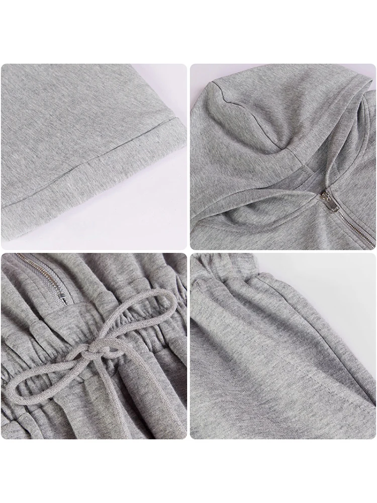 จั๊มสูทมีฮู้ดลำลองสำหรับผู้หญิง กางเกงเอวสูงทรงสลิมสำหรับฤดูร้อน สไตล์เกาหลี แฟชั่นลำลอง ชุดจั๊มสูทแบบชิ้นเดียว