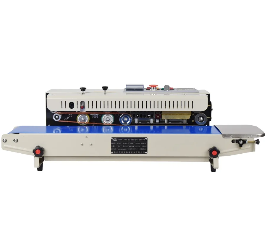 2023 China New Arrival FRD-1000 Ink Printing Horizontal Band Sealing Machine Continuous Bag Sealer Heat Sealing Machine