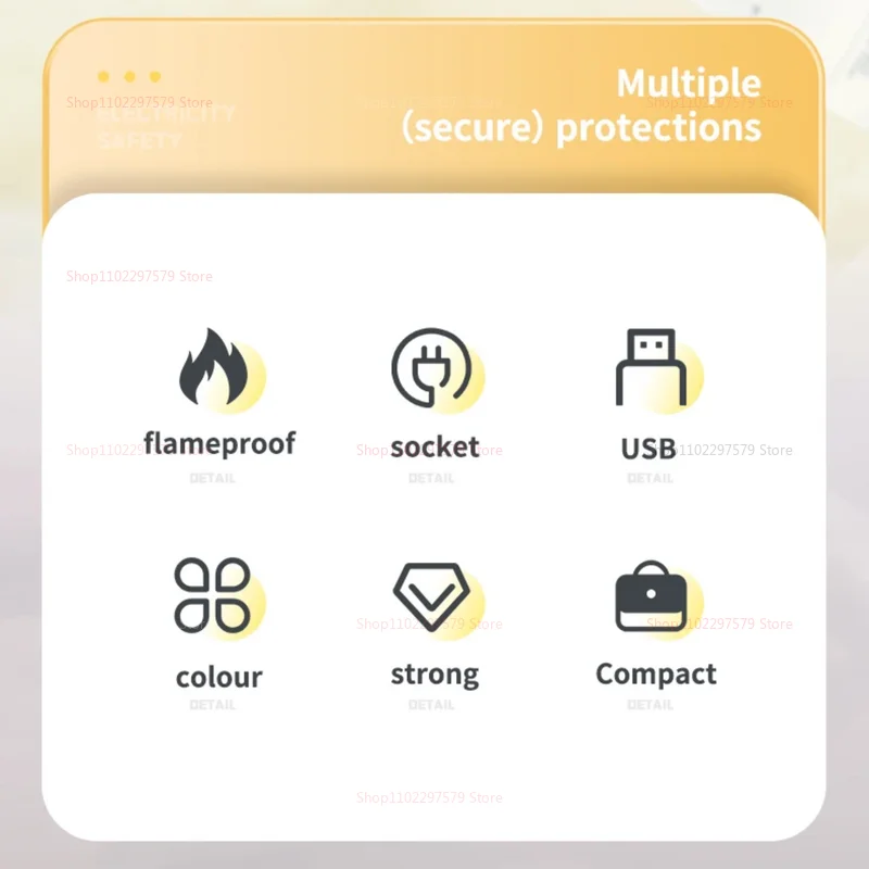 Presa standard europea Multipresa con interruttore indipendente Luce notturna Convertitore USB tipo C Uso domestico in ufficio