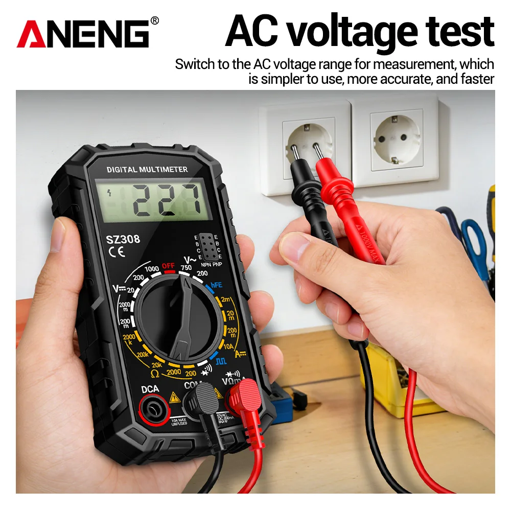 AC/DC Voltage Digital Multimeter ANENG SZ308 DC Current High-Precision Multi-function Resistance HFE Triode Buzzer Detection Too