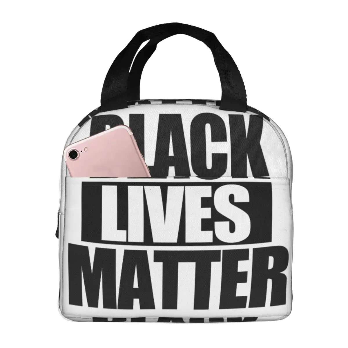 Saco de almoço à prova de vazamento justiça para george floyd equal racismo racista reutilizável saco térmico tote lancheira trabalho piquenique bento bolsa