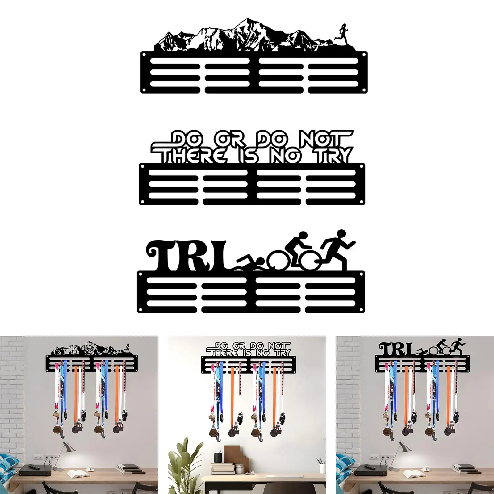 Medals Display Hanger Holder Gymnastics Soccer Medals Holder Rack Iron Sports Award Award Ribbon Organizer Medals Storage Shelf