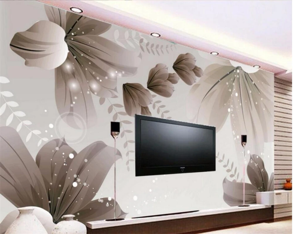 Benutzerdefinierte Tapete 3D Papel de Parede schöner Traum einfache Blume TV Hintergrund Wand Wohnzimmer Schlafzimmer Restaurant Dekoration