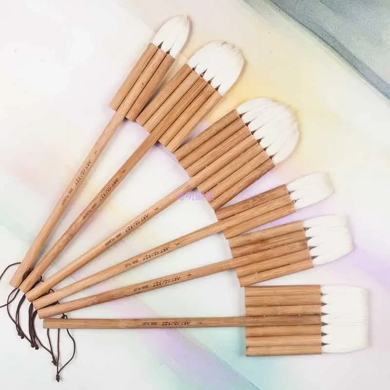 3PCS Artsecret Soft Goat Hair Piant Brushes Flat/ Filbert Art Brushes for Shading Painting & Blending Artwork Mounting 2690