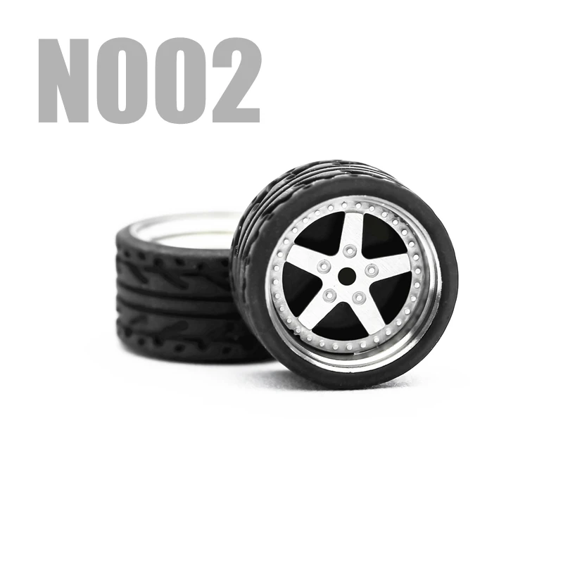 Carlomo 1/64 Wheels with Rubber Tires N-Class Part2 for Model Car Detail-up Accessories Sets Assembly Rims Hot Wheels