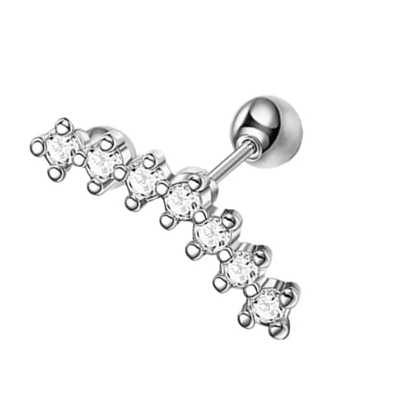 Butterfly Labret Piercing Lip Stud Cluster Crystal Earrings