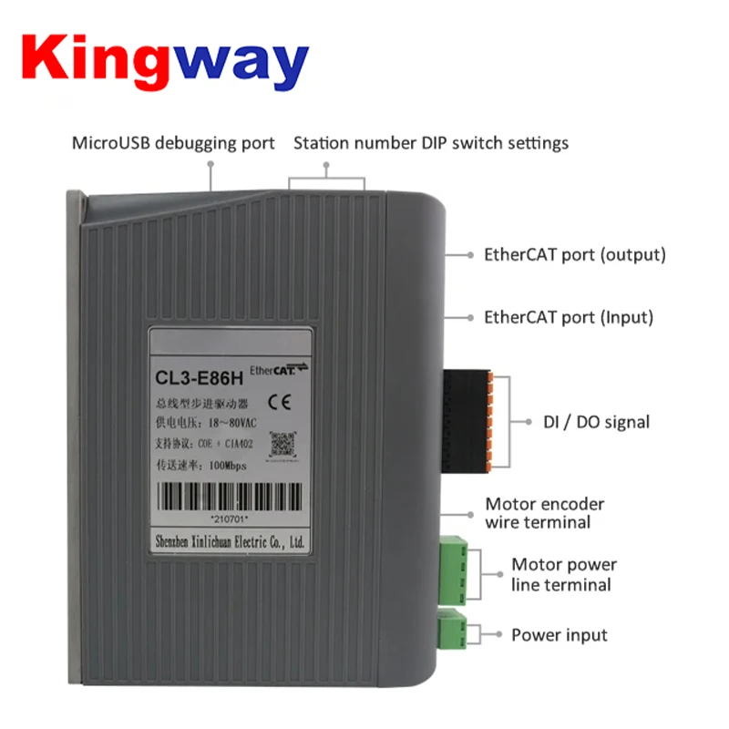 Stepper Motor Driver EtherCAT Stepper Driver CL3-E86H match for nema 24 Nema 34 6.8nm 12nm 2 phase Closed loop Stepper motor