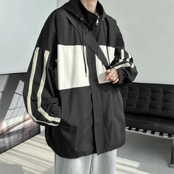 2025 New Autumn Mens Jackets And Coats Multi Pockets Loose Hooded Youth Trendy Tops Clothes M-6XL