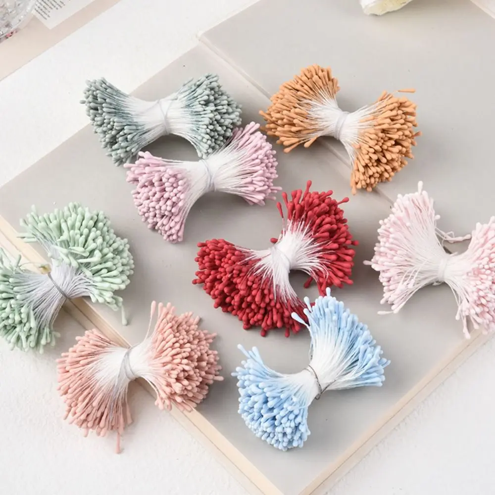 400PCS 6CM Artificial Pistil DIY Handmade Waterdrop Plastic Silk Flowers Pistil Peach Apricot Blossom Flower Making Accessories