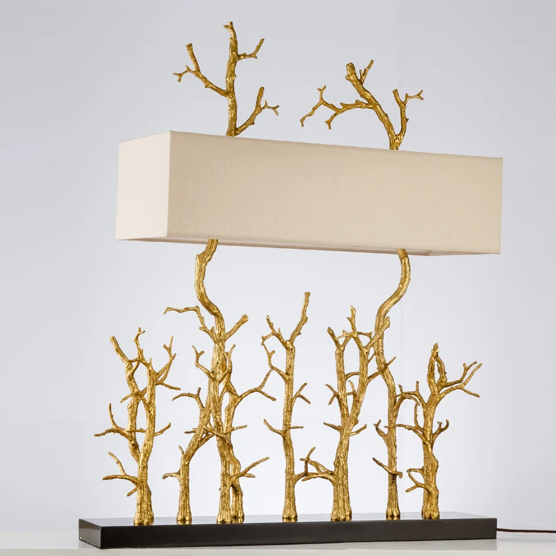 New Design Decorative Desk Lighting Light Emitting Diode Table Creative Bronze E27 Bulb Electric Transparent Copper Office Lamp