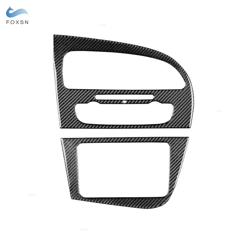 Carbon Fiber Car Central Radio Navigation AC CD Control Panel Frame Trim For Seat Leon 2005 2006 2007 2008 2009 2010 2011 2012 - Image 2
