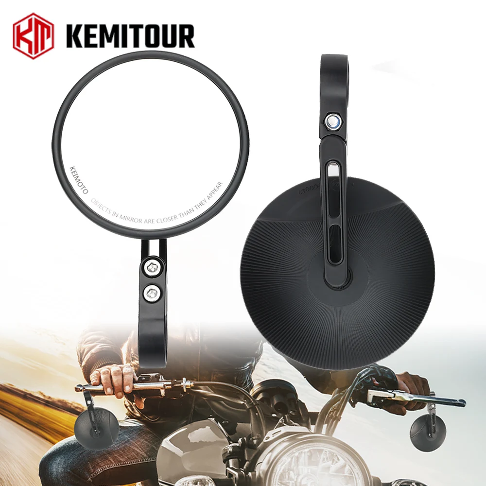 

Motorcycle Rear View Mirror CNC Aluminum Bar End Side Mirror for 22-25.4mm Handlebar for Most Motorcycle E-bike Scooters ATV UTV