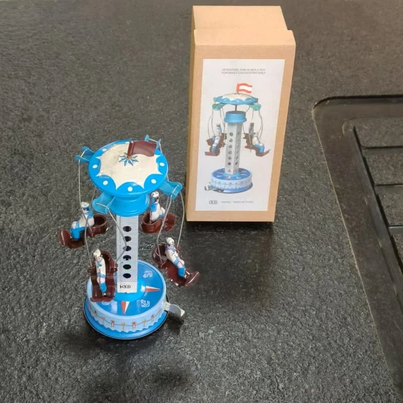 

[Best]Adult Collection Retro Wind up toy Metal Tin Naval Training Rotating Tower Mechanical toy Clockwork toy figures model gift
