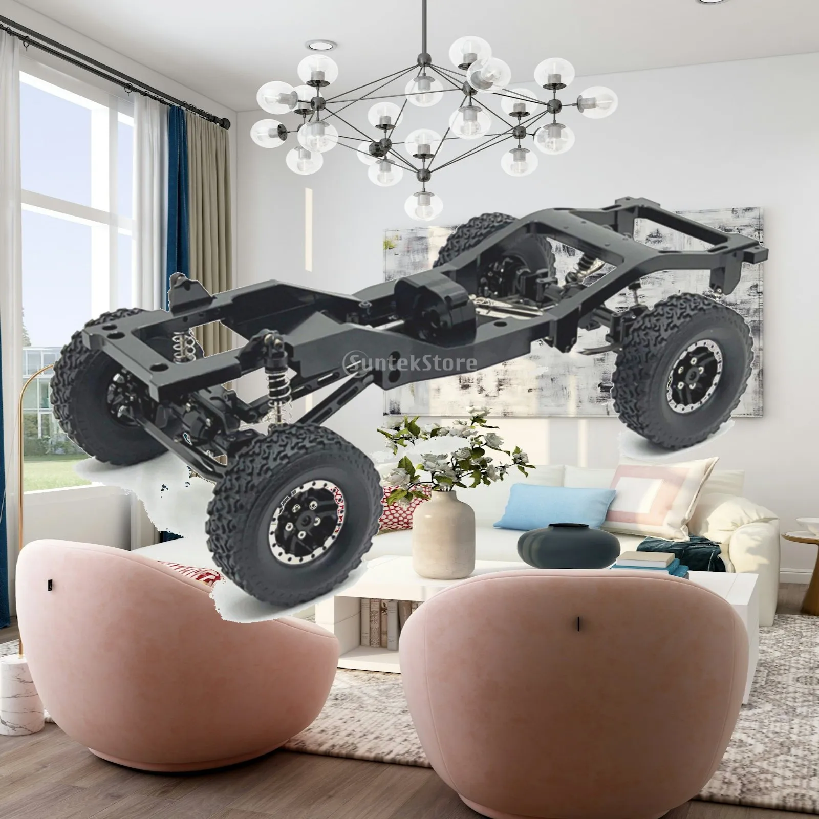 1/12 Scale RC Car Frame Heavy Duty Metal Elevated Axle Chassis Easy Installation RC Elevated Axles for DIY Enthusiasts, Rock