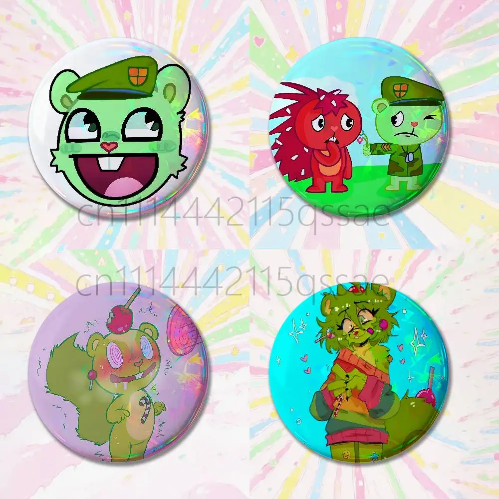 Repetitive cycle Flippy Flaky HTF Collection Round Exquisite Badge Brooches Creative Pins For Clothes Backpack Gift Accessories