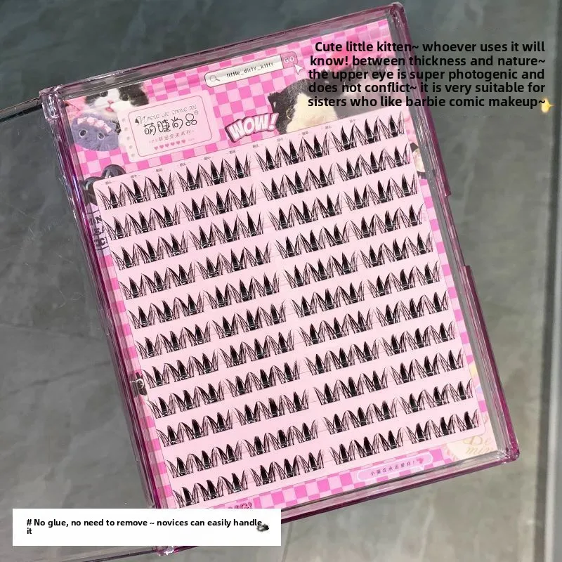 Faux-cils à Volume de grappe, sans colle nécessaire, retrait facile, yeux Manga pelucheux et dramatiques, effet naturel, réutilisables, 10-12mm, 132
