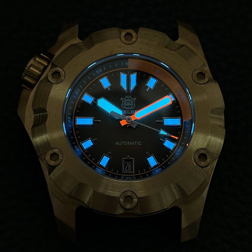 STEELDIVE Men Diver Watch Bronze 45MM Automatic Mechanical Wristwatch Deep Dive 1000m BGW-9 Waterprooof Luminous Sapphire NH35