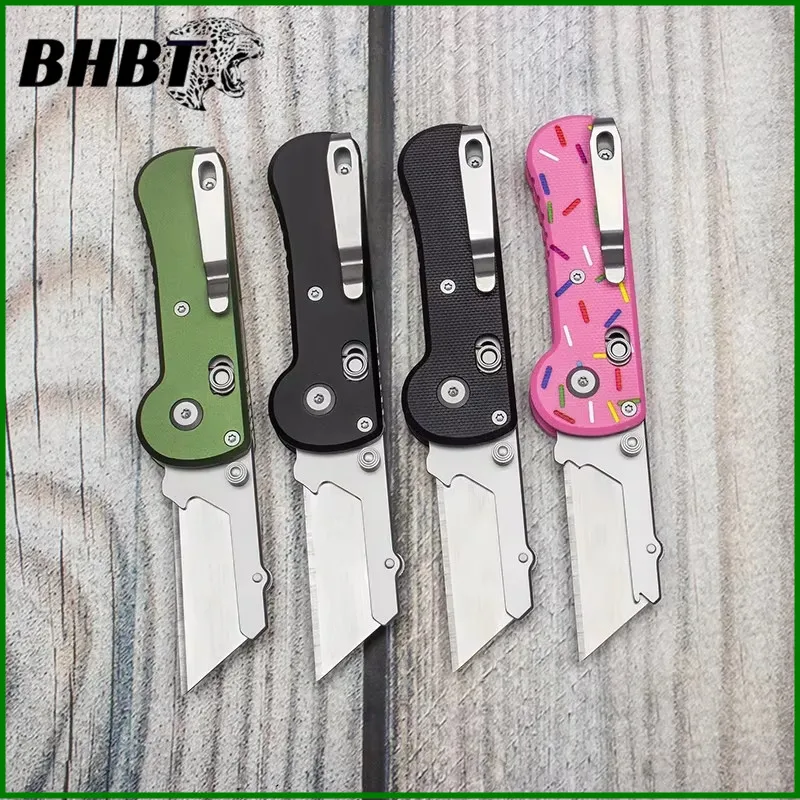 

BHBT G10 Mini Folding Pocket Utility Knife Stationery Aluminum Alloy Portable EDC Box Cutter With Replaceable Blades