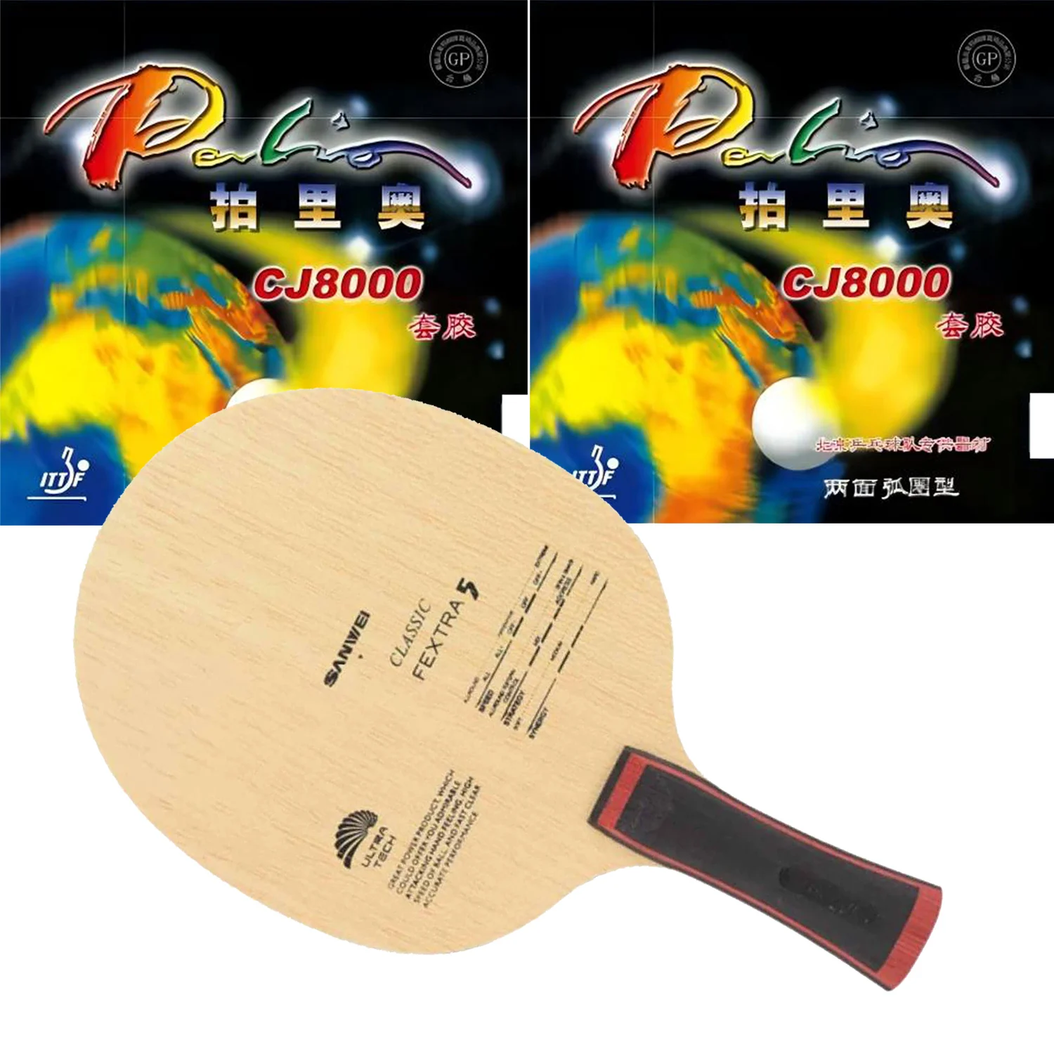 プロコンボラケット SANWEI FEXTRA 5。2枚のP - Table Tennis Grip Types のレビューと価格