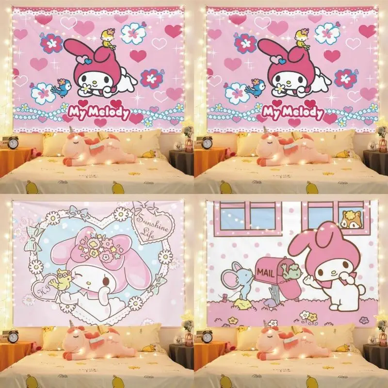 

Sanrio Melody Background Cloth, Hanging Cloth, Wall Decoration, Room Decoration, Love, Healing