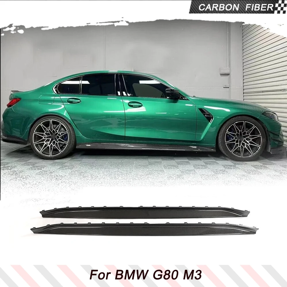 

Carbon Fiber Side Skirts for BMW 3 Series G80 M3 2021-2024 Sedan 4-Door Under Door Rocker Panels Valance Extension Lip Body Kits