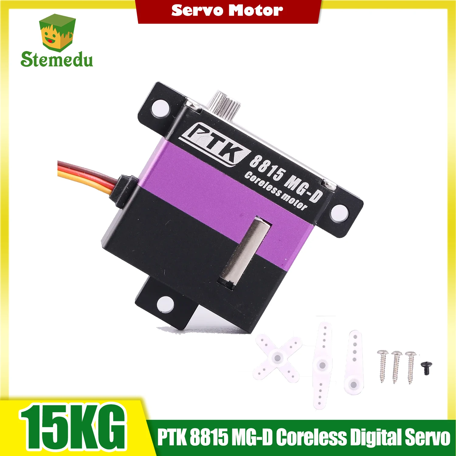 

PTK 8815 MG D 15 кг Цифровой сервопривод с высоким крутящим моментом, полностью металлические шестерни, бессердечный двигатель, программируемый для радиоуправляемого планера, модели самолета с фиксированным крылом