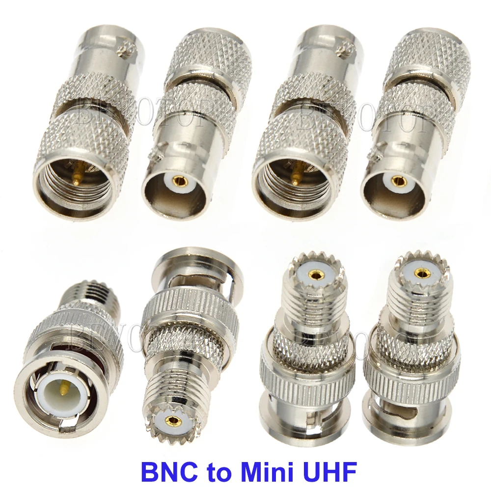 1Pcs Mini UHF PL259 Male Plug UHF Female to BNC Male/Female Straight Connector RF Coaxial Adapter Brass Nickel Plated