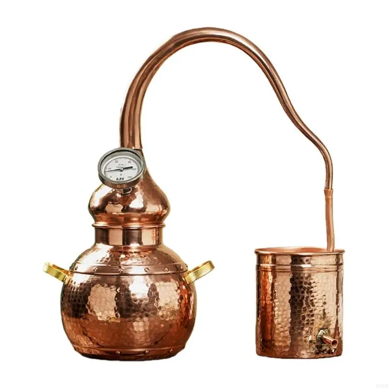 جهاز تقطير النحاسات Alembic لا يزال لتخمير المنزل وتقطير الخمور لصنع الزيوت العطرية مع مقياس درجة الحرارة P9YB