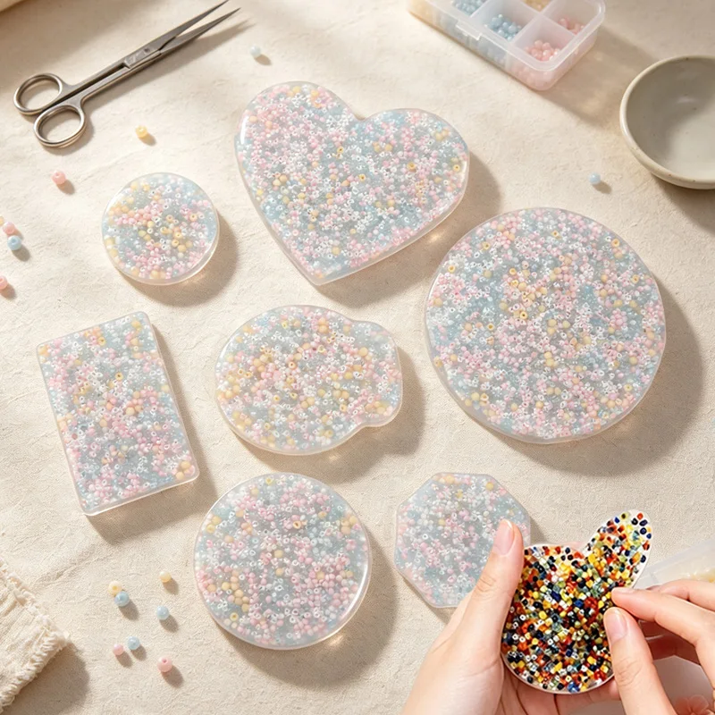 Skin Picking Fidget Toys Round Heart Diamond Skin Picking Pocket Pads for Stress Relief Dermatillomania ADHD OCD Style F