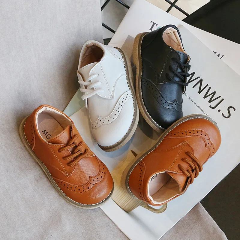 British Child Leather Shoe Autumn New Retro Fashion Kid Shoe Soft Sole School Shoe for Girl Boys Casual Shoe Allmatch Girls Shoe