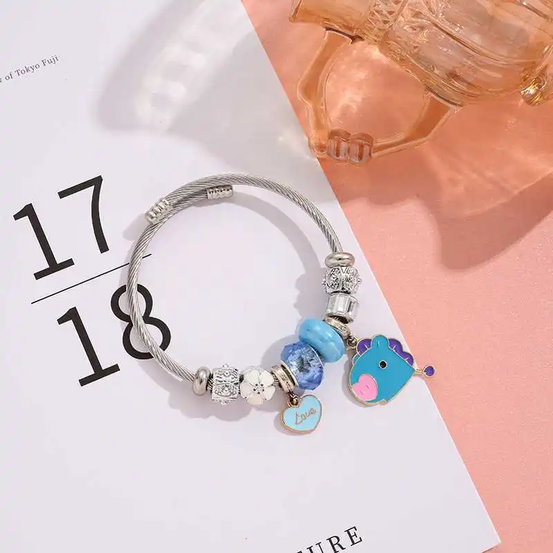Bt21 Bts MANG COOKY TATA derivative peripherals DIY bracelet beads cartoon fashion cosplay accessories Korean niche luxury gi view 4