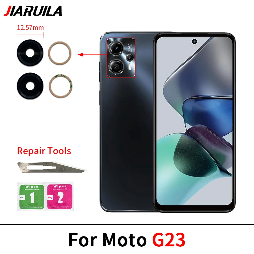 Camera Lens For Moto G04 G73 G82 G13 G14 G22 G23 G24 G31 G42 G50 G53 G71 G34 G84 Rear Back Camera glass Lens With Glue Adhesive