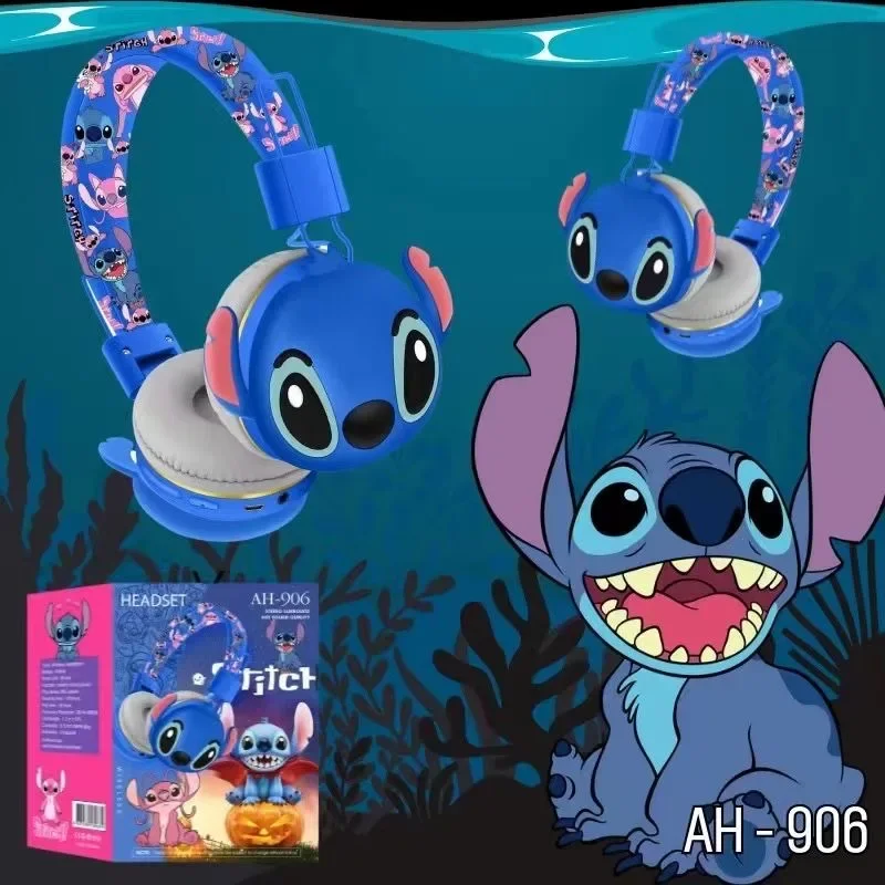 New Stitch Disney Bluetooth Headphones AH-906 Wireless Earbuds