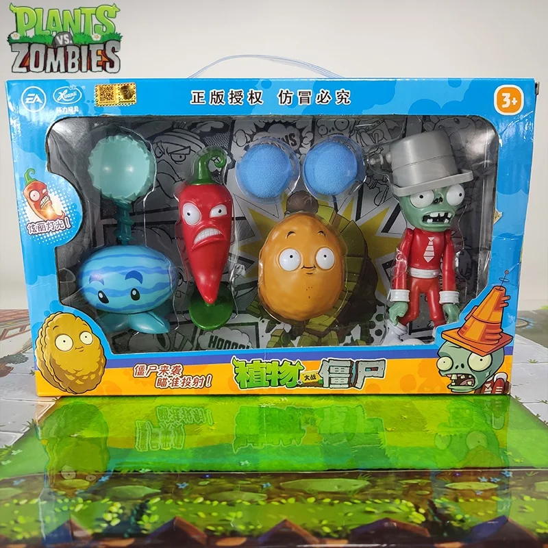 

New Plants Vs. Zombies Sun-Shroom Luminous Plant Set Shooting Conehead Zombie Buckethead Zombie Game Children'S Battle Toys Gift