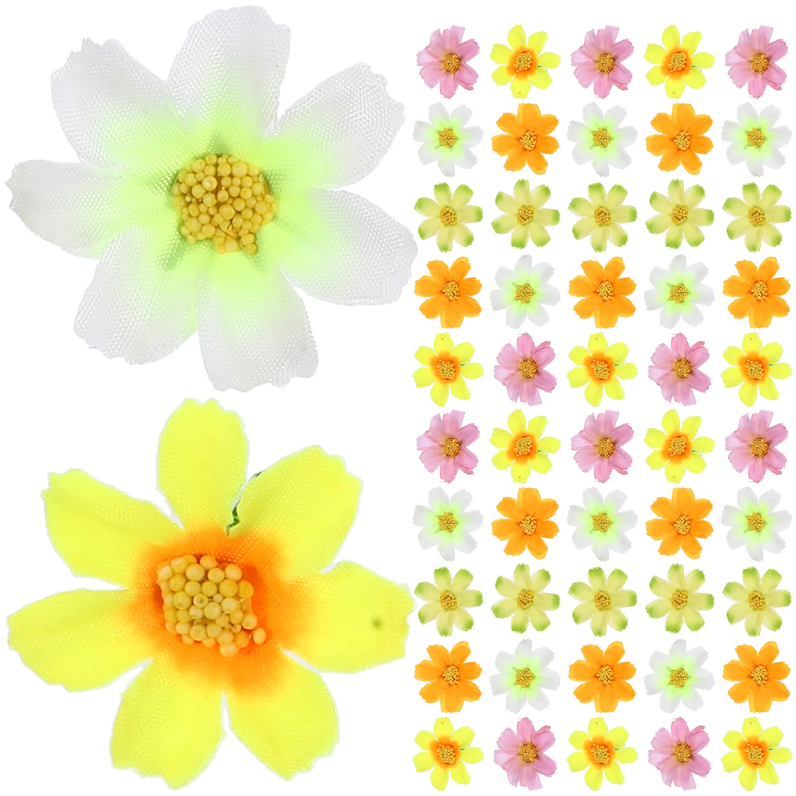 

150pcs Artificial Flowers Daisy Colorful Fake Flower Heads For Wedding Party Decor Diy Crafts Mini Silk Flower Heads Decoration