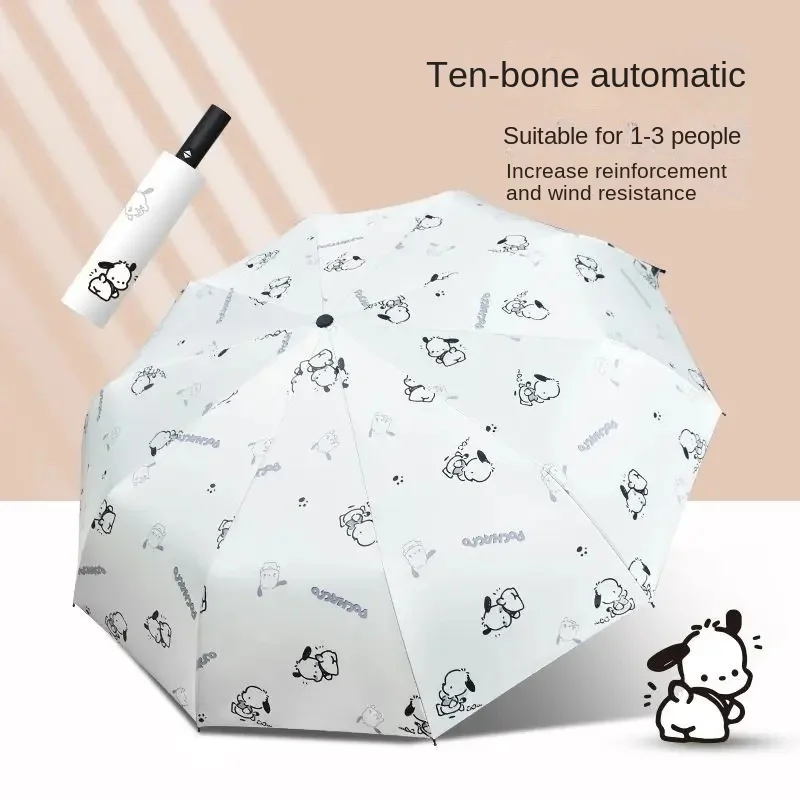 Fully automatic Pochacco umbrella for women sunny dual-use sun protection UV ins wind parasol increased reinforcement wholesale