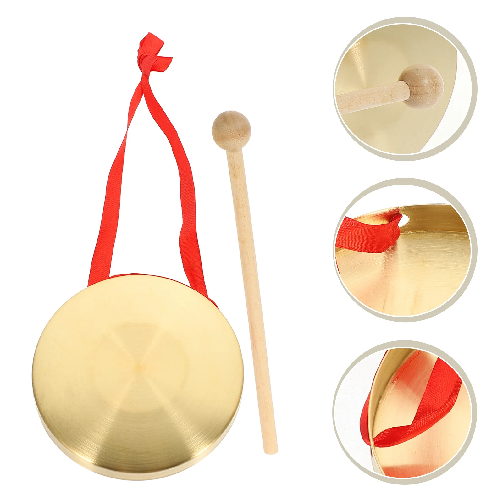 1 Set Celebration Gong Drum Orff Percussion Instrument Hand Gong Chinese Gong Opera Gong Practical Hand Gong