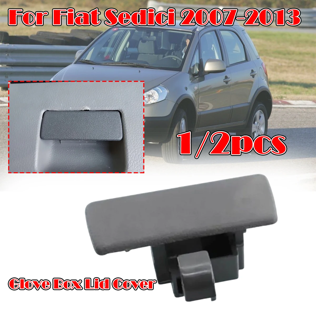 For Fiat Sedici 2007-2013 Glove Box Lid Cover Lock Handle Clip Assembly Gray Replacement 7343063J02P4Z 7343063J02V6N 73411-79J1
