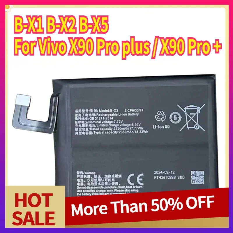 Battery B-X1 B-X2 B-X5 for Vivo X90 Pro Plus / X90 Pro + New High Quality 4700/4810/4870mAh Mobile Phone Batteries