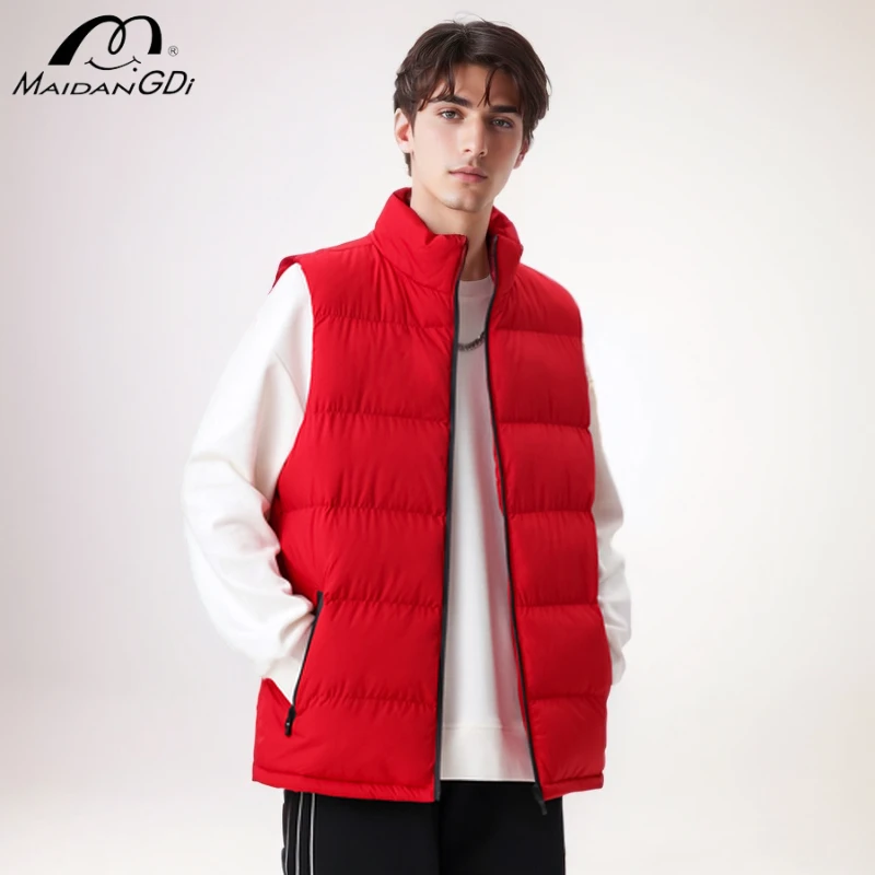 MAIDANGDI 2024 New Men's Fashion Trend Cotton Clothing Sleeveless Vest Autumn  Winter Warm Lightweight Top Clothing Camisole Y2K