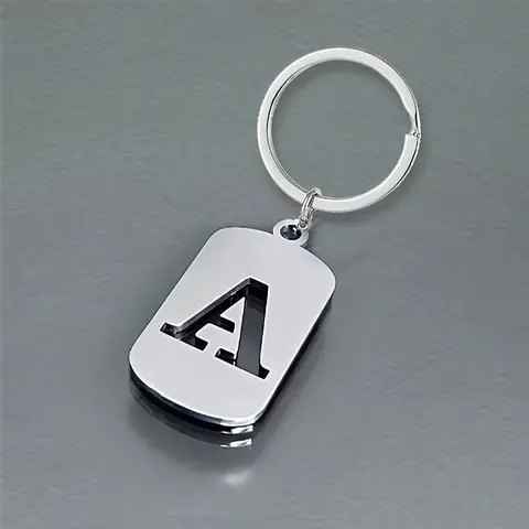 Stainless Steel Keychain with 26 Letters - Perfect for Men's Backpacks & Car Accessories, Bag Small Pendant