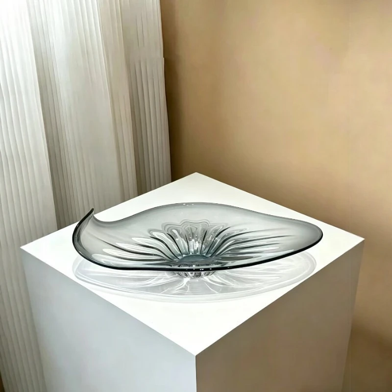 

Cn modern light luxury glazed fruit plate creative glass fruit plate living room coffee table ornament high-end home decoration